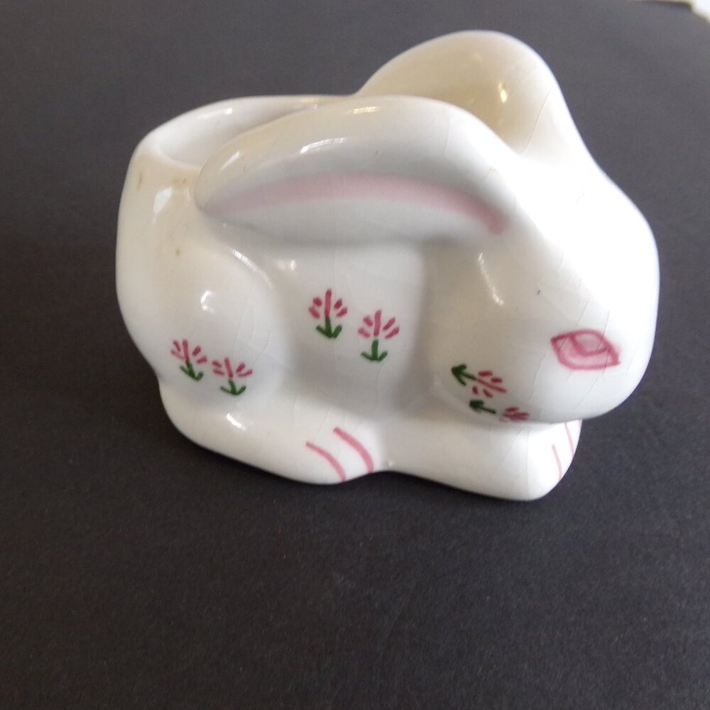 Bunny Rabbit Ceramic Planter Holder Container Spain White - Picture 3 of 10